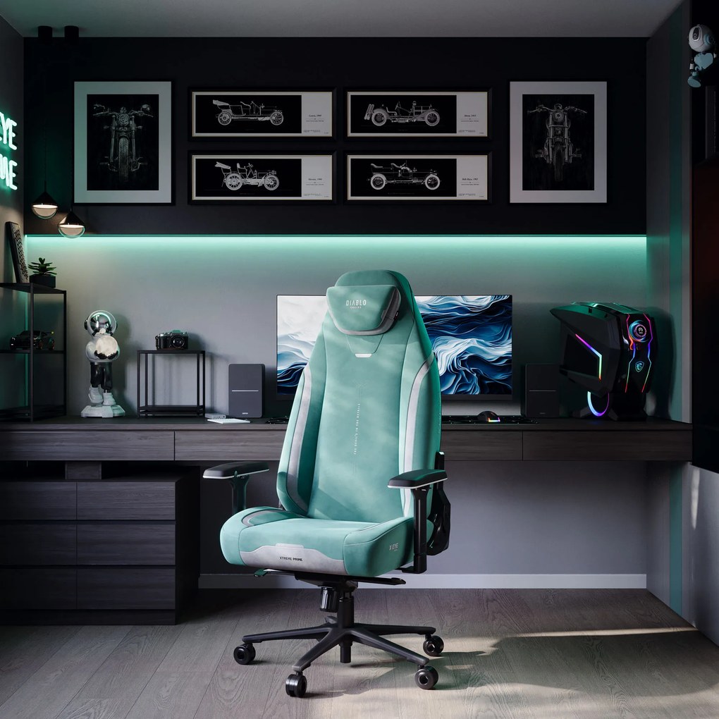Herné kreslo Normal Size v mätový-čierny: Diablo X-Eye Prime Mystic Mint