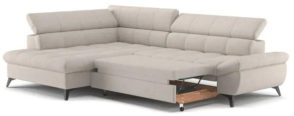 Rozkladacia rohová sedacia súprava L MARANO ľavá béžová