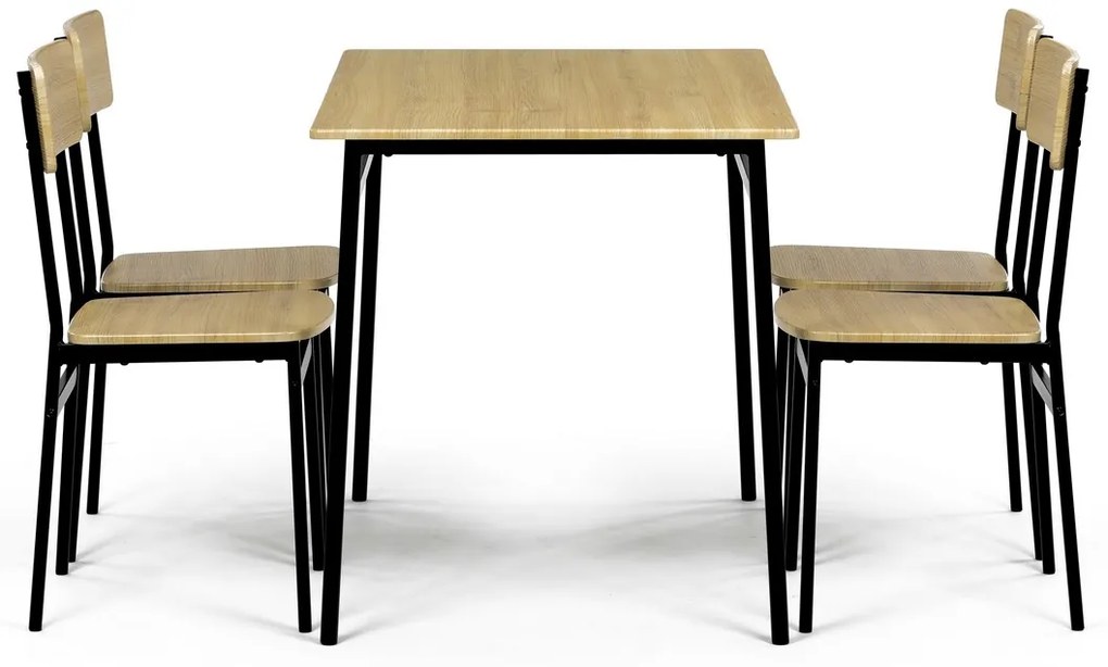 Jedálenský set Industrial so 4 stoličkami, 110 x70 x 76 cm, divoký dub