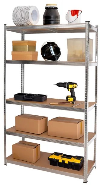 Regál 205x120x45 cm strieborný