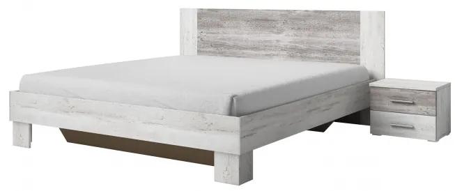Priestranná posteľ s nočnými stolíkmi BEATA 180x200, severská borovica
