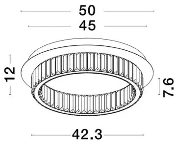Stropné svietidlo LED so stmievaním Aurelia 50 Chrome