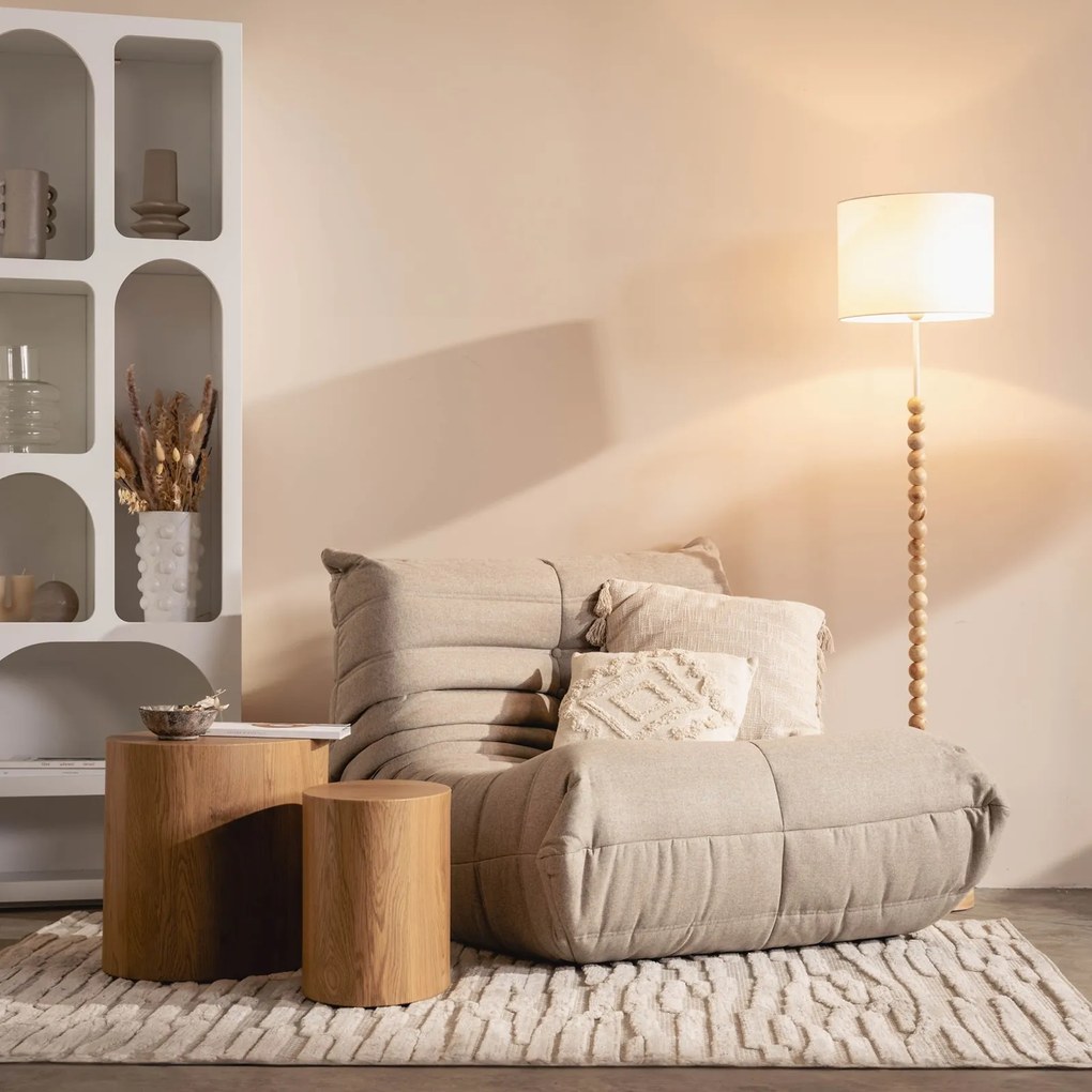 Designové křeslo Fugi béžovo-šedé