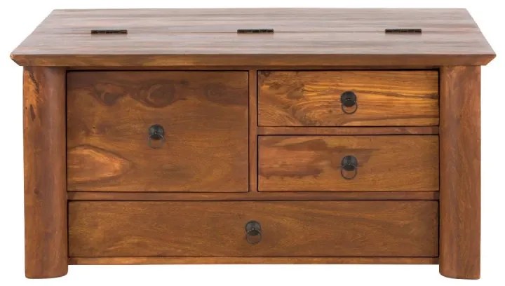 furniture-nabytek.cz - Masívny konferenčný stolík Merlin III z palisandru, lakovaný, hnedý – 95×95×45 cm