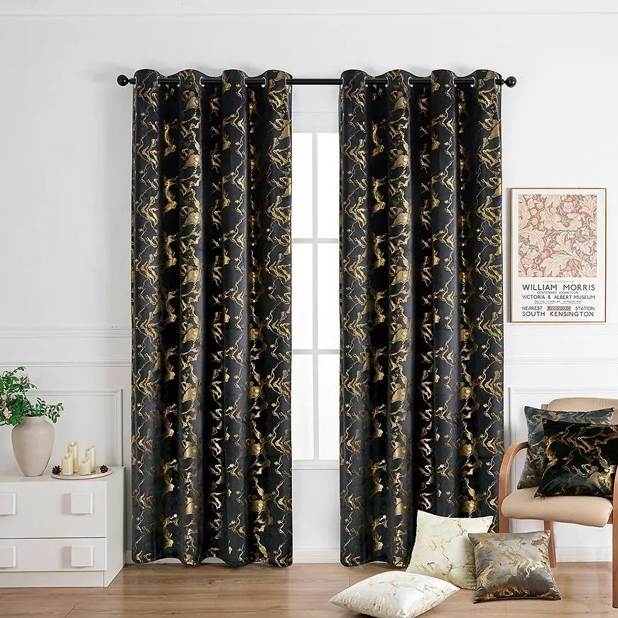 Záves na krúžkoch KLOE VET427/6/210GSM 140x250 cm  čierny