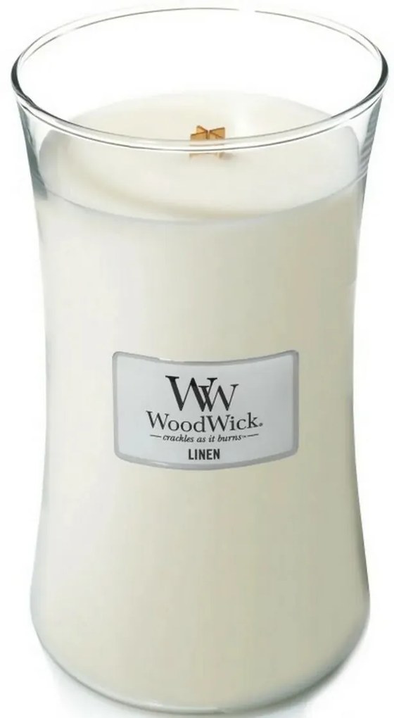 WoodWick Vonná sviečka váza veľká Linen, 609 g