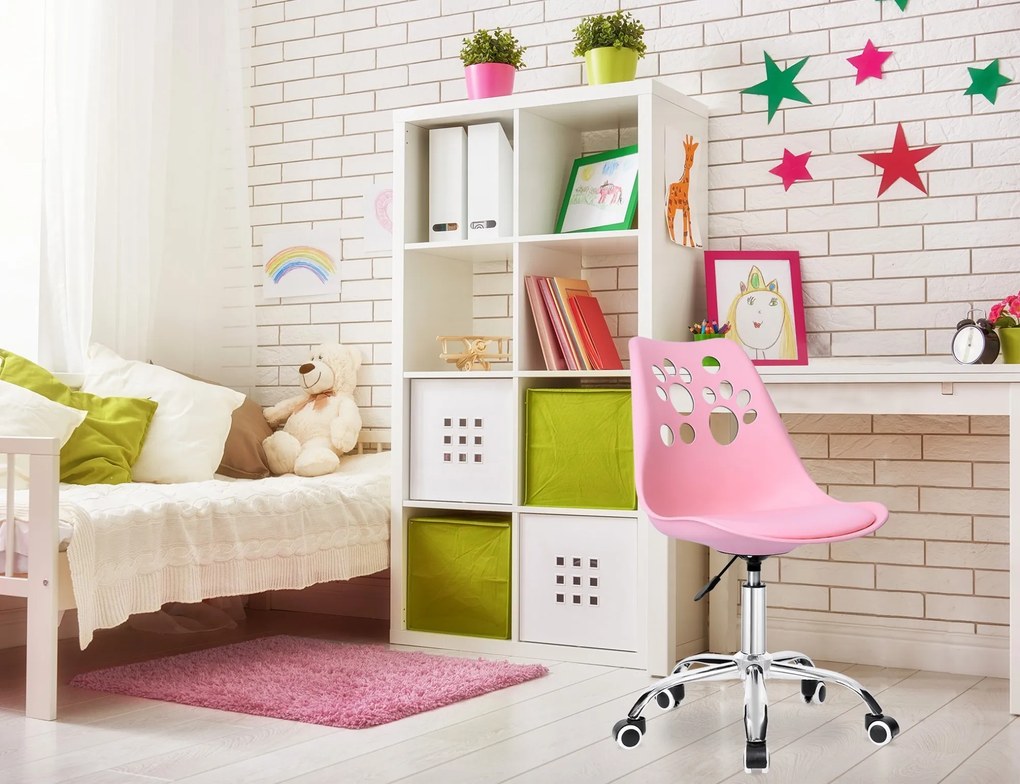 Ružová otočná stolička Grover