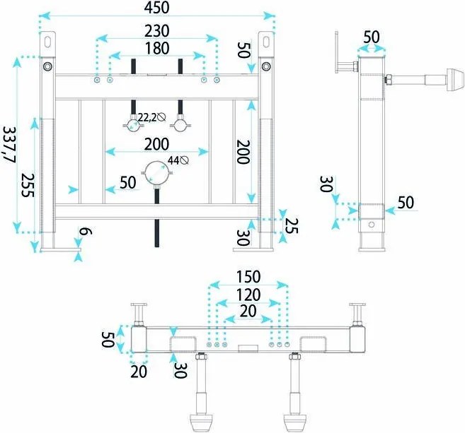 Rea Rea, podomietkový inštalačný set pre bidet 022N, REA-E0631