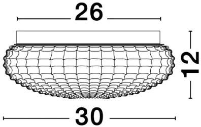 Dizajnové stropné svietidlo Clam 30 biele