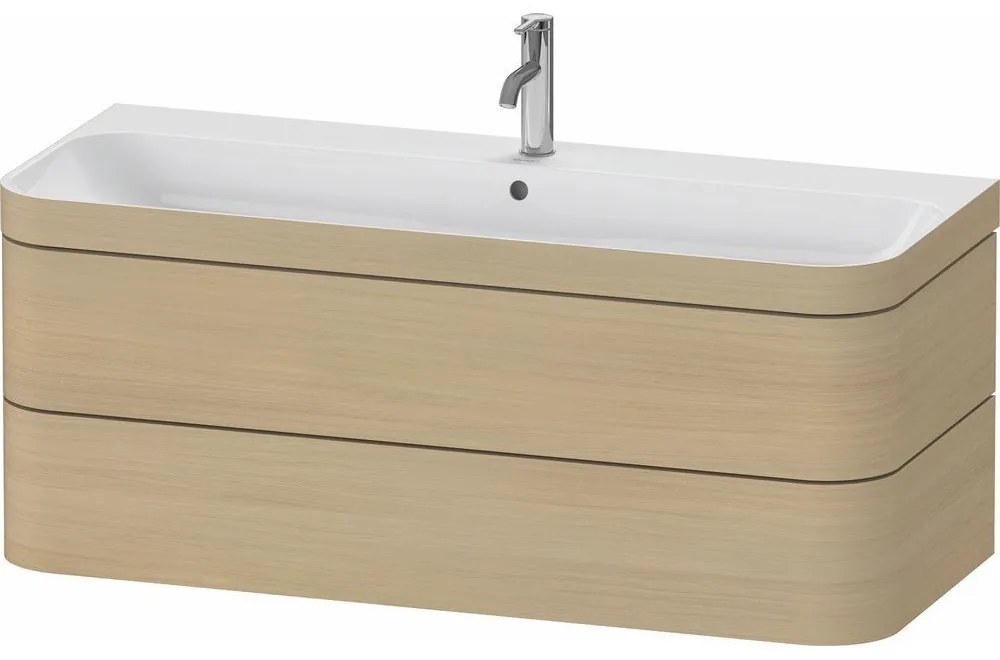 DURAVIT Happy D.2 Plus c-bonded závesná skrinka s nábytkovým umývadlom s otvorom, 2 zásuvky, 1175 x 490 x 480 mm, dub Mediterrane, HP4639O71710000