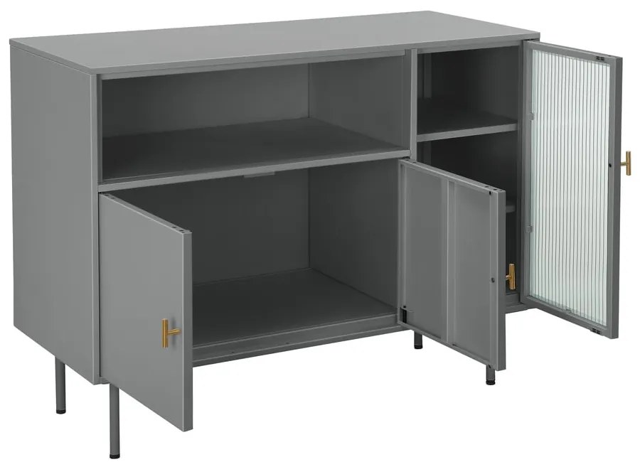 Sivá kovová vitrína 104x80 cm Rosalie – Støraa