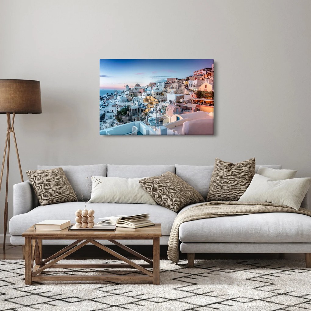 Obraz - Súmrak v Santorini (90x60 cm)