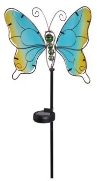 LED zápich Motýľ – tyrkysový 106 cm