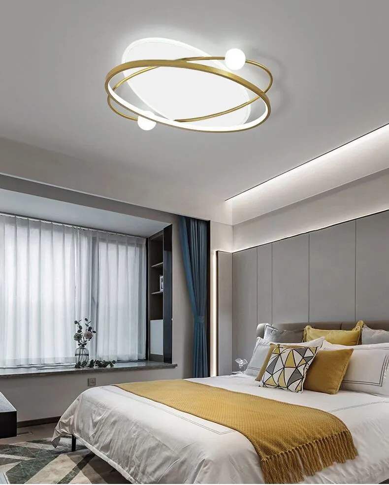 Toolight Toolight, LED stropné svietidlo + diaľkové ovládanie APP1059-C, biela-zlatá, OSW-08885