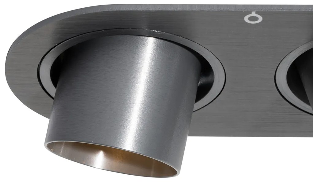 Okrúhle zapustené bodové svetlo tmavosivé GU10 35 mm sklopné 2-svetlo - Installa