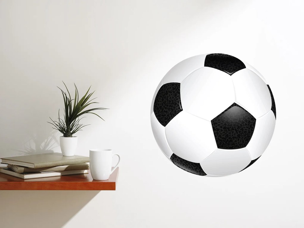 Futbalová lopta textilní prelepiteľná nálepka na stenu 30 × 30 cm
