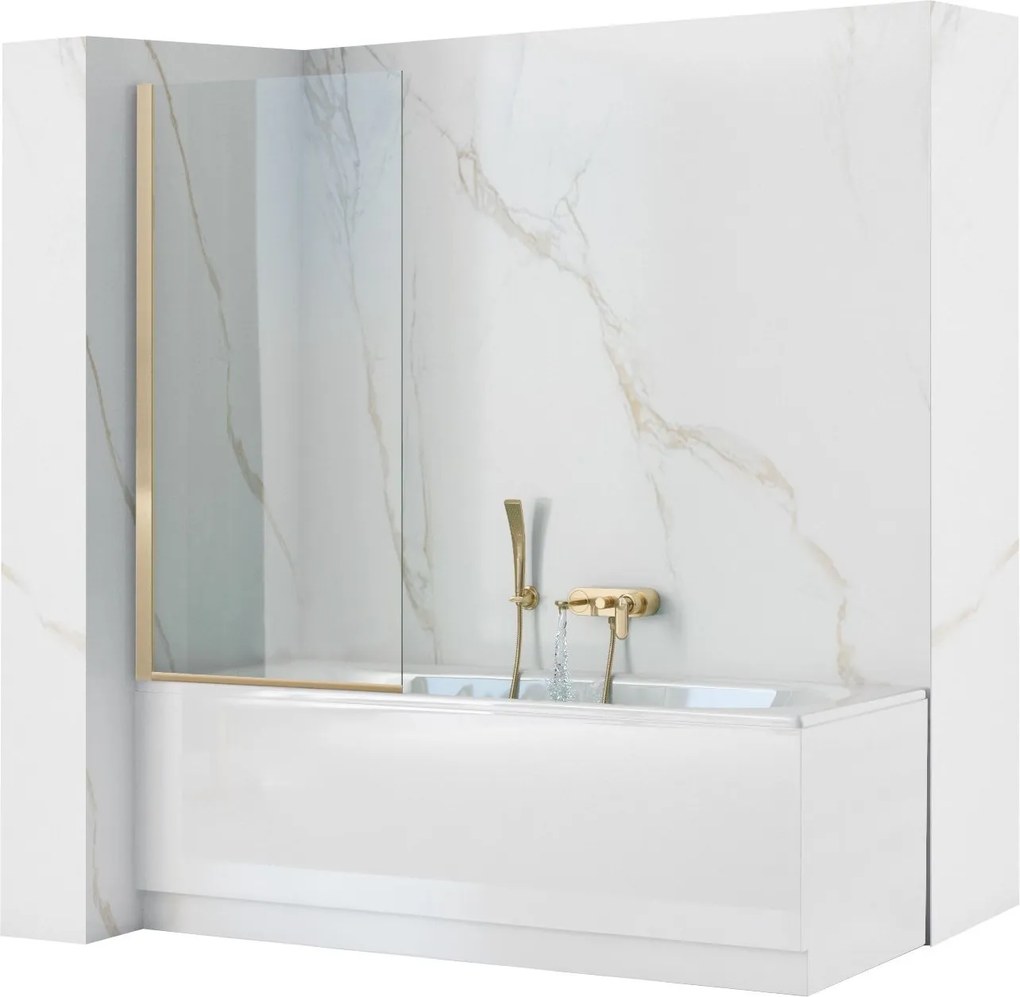 Vaňová zástena REA ELEGANT 70 cm, zlatá/transparent