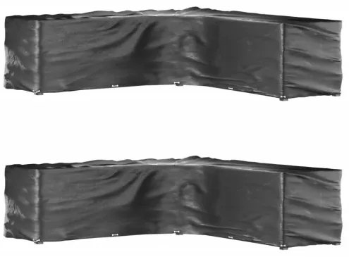 vidaXL Kryty na záhradný nábytok v tvare L 2ks 20 očiek 300x300x90 cm-