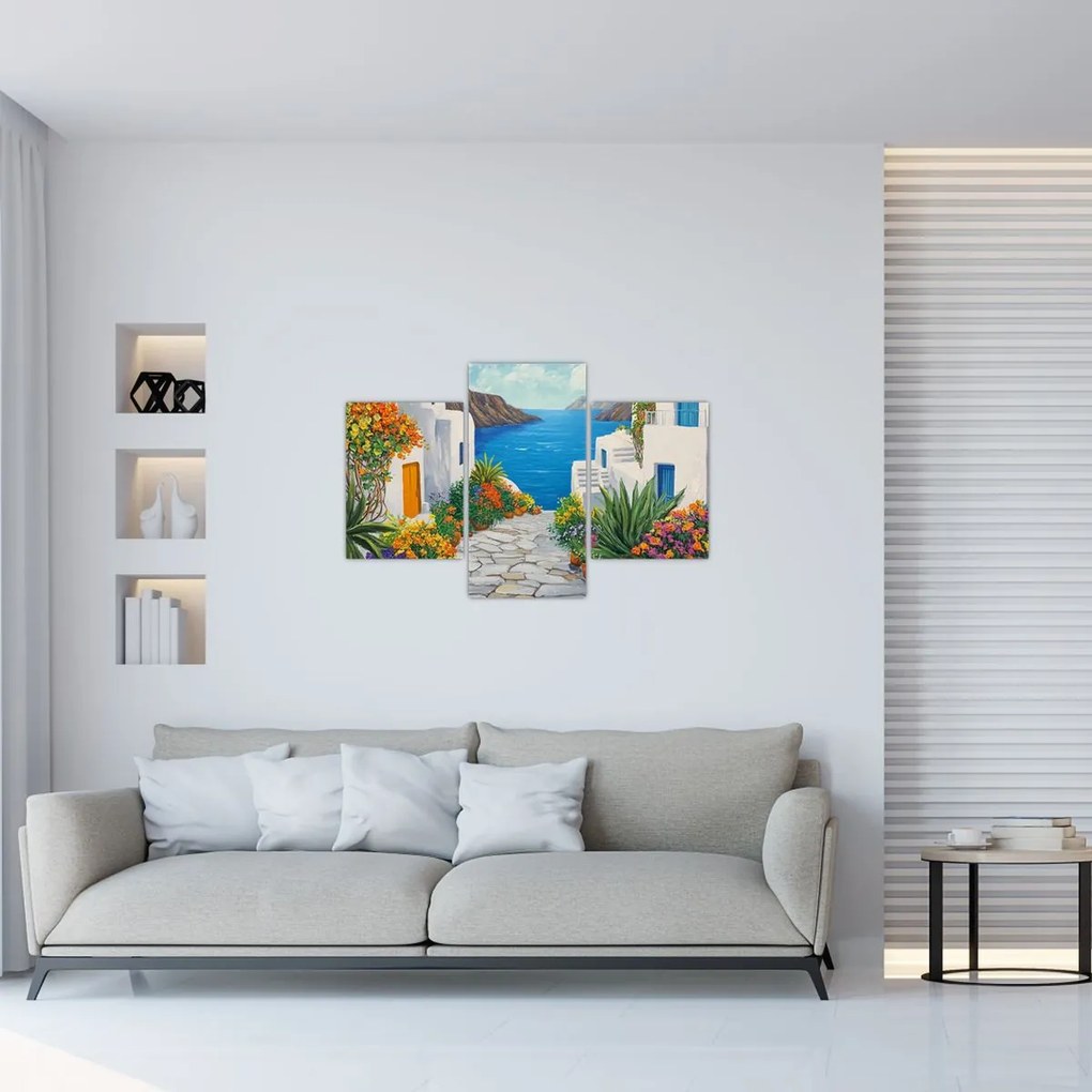 Obraz - Grécka ulička (90x60 cm)
