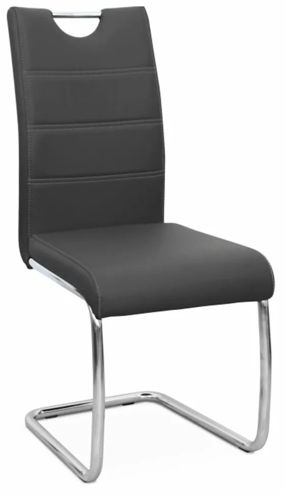 Jedálenská stolička, čierna/svetlé šitie, ABIRA NEW