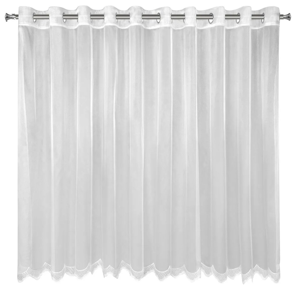 ZÁCLONA NA KRÚŽKOCH ELLIE 350X145 CM BIELA