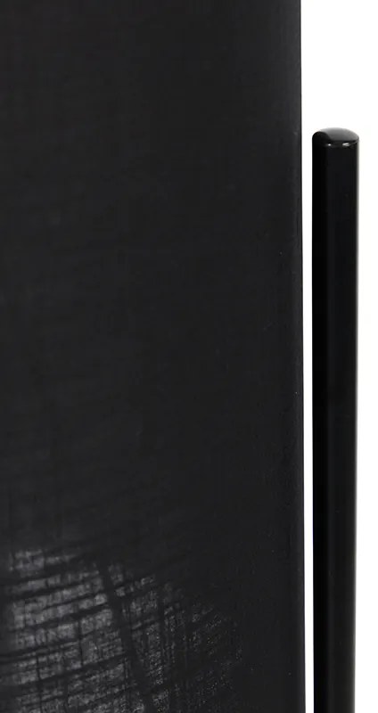 Dizajnová stojaca lampa čierna ľanová tienidlo čierna - Rich