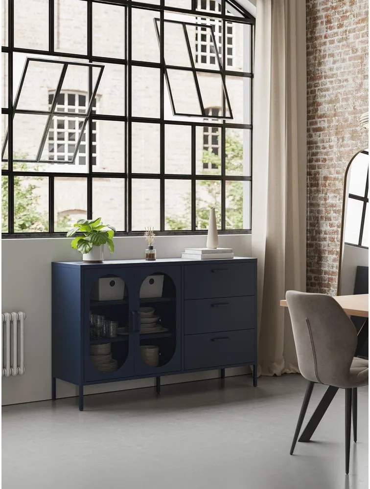 Tmavomodrá komoda 140x90 cm Diora – Marckeric