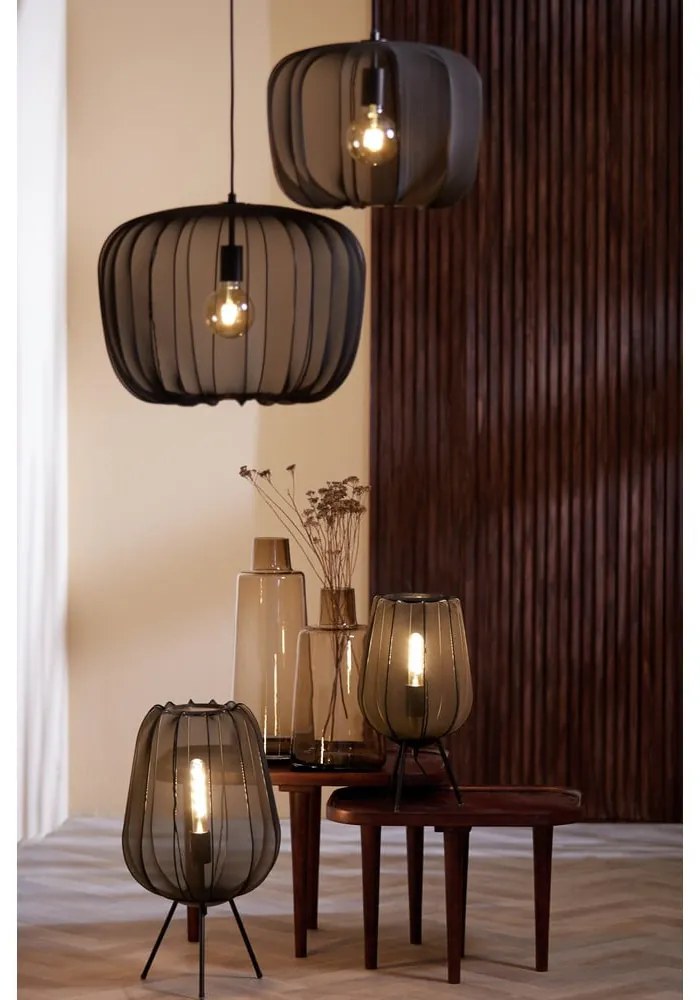 Čierna stolová lampa (výška 60 cm) Plumeria - Light &amp; Living