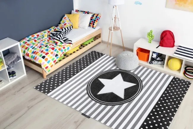 Koberec PETIT STAR HVIEZDA sivý