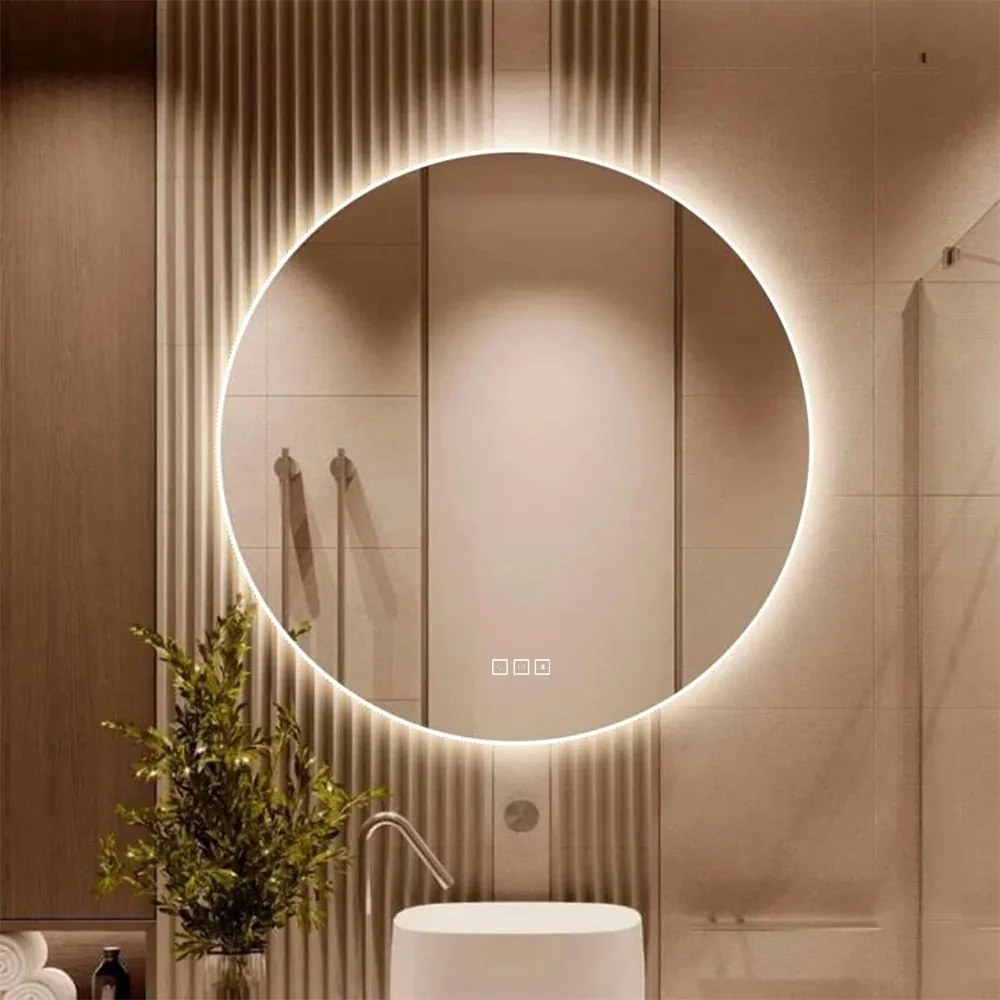 Kulaté dotykové zrcadlo s LED osvětlením Bluetooth ROUND 60 cm