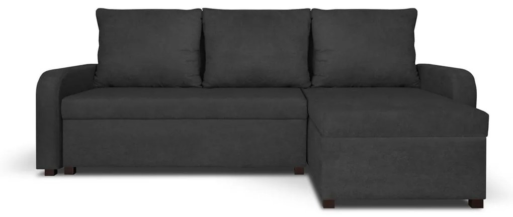 Rohová sedacia súprava s funkciou spania PARIS Čierna