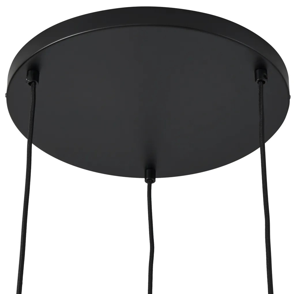 Retro závesná lampa čierna s oranžovou 3-svetlá - Felt