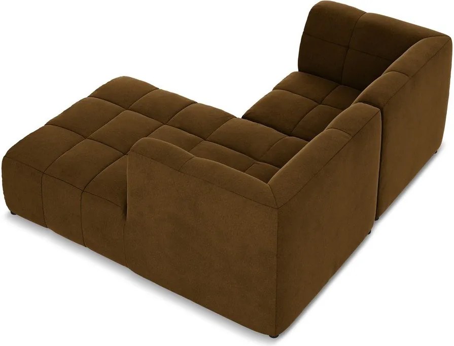 Zamatová rohová pohovka v horčicovej farbe (pravý roh/s leňoškou) Aloha – Makamii