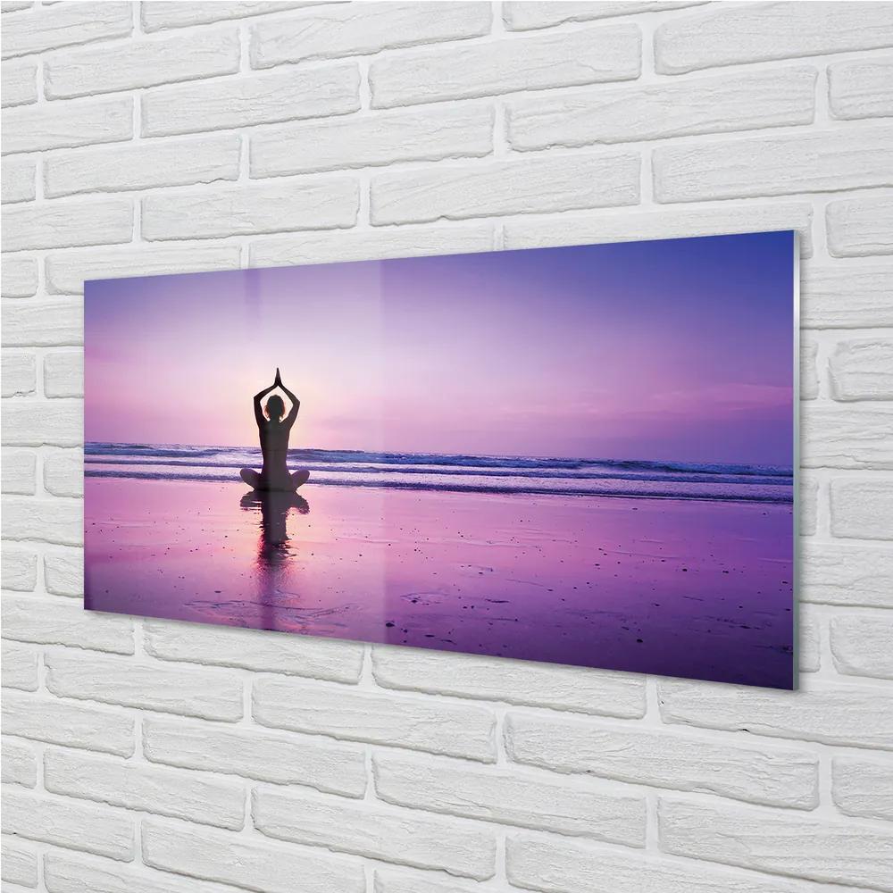 Obraz plexi Žena mora yoga 125x50 cm