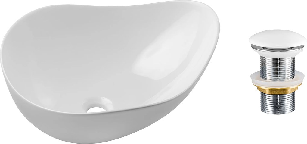 Comad Keramické umývadlo na dosku Cloud Free 51x39 + výpusť Click-Clack, biela