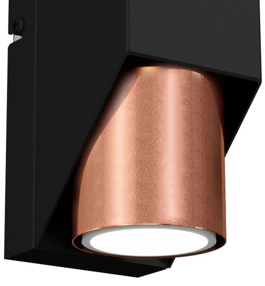 Nástenné svietidlo WALL 1xGU10/8W/230V čierna/medená