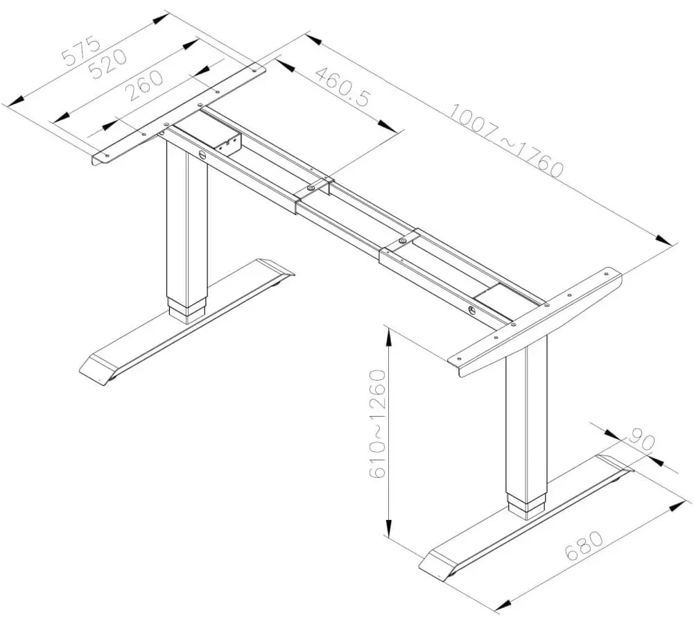 Liftor Vision výškovo nastaviteľný, elektricky polohovateľný stôl