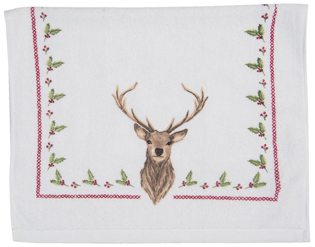 Froté kuchynský uterák s jeleňom Cosy Lodge - 40 * 66 cm