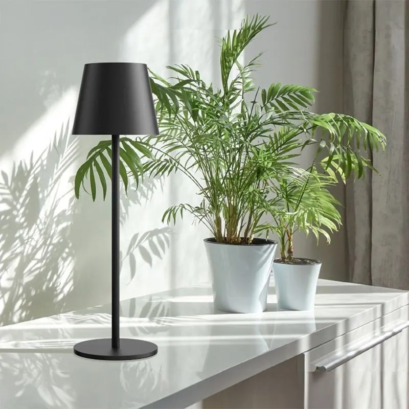 Toolight Toolight, dotyková LED nočná stolná lampa 5W, 3 farby svetla, USB napájanie, APP1365-T BLACK, čierna matná, OSW-08628