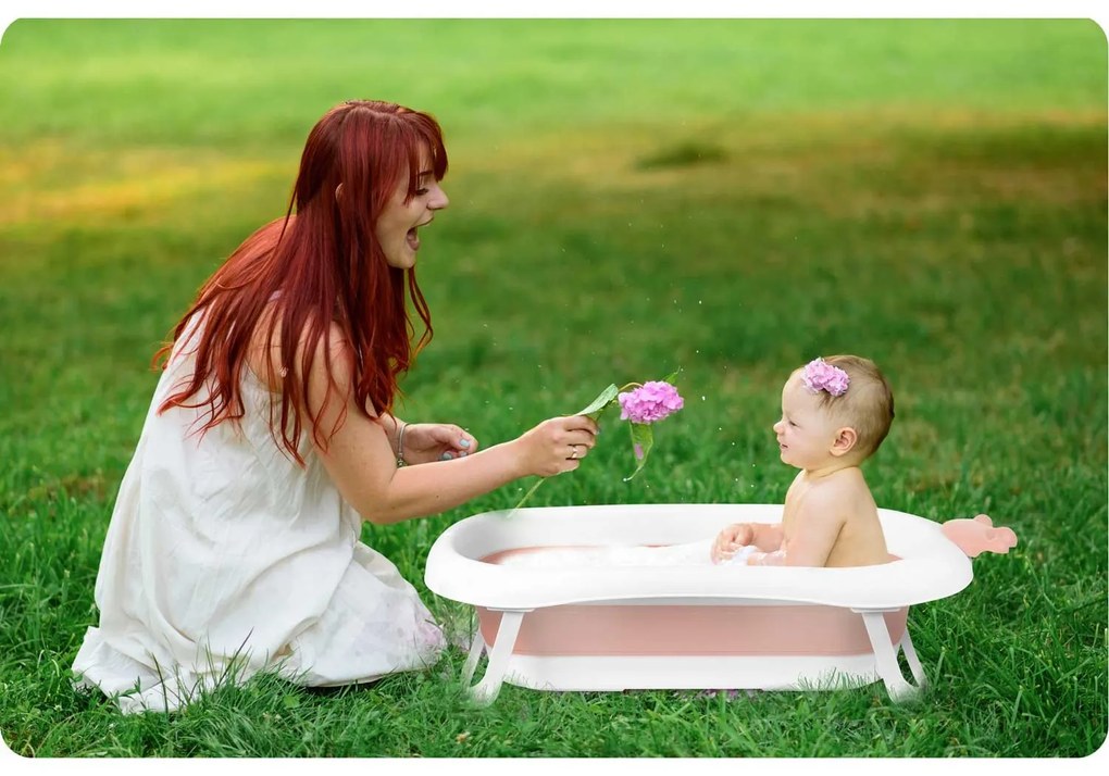 Ricokids Vanička pre novorodencov s teplomerom RK-280 bielo-ružová