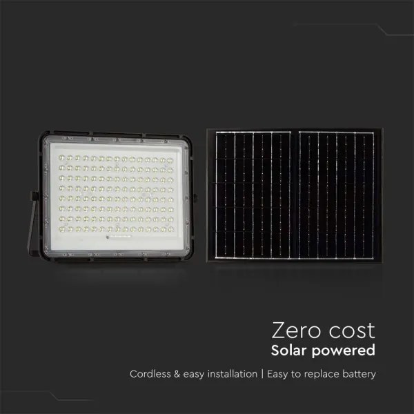 LED Vonkajší solárny reflektor LED/20W/3,2V 6400K čierna + DO