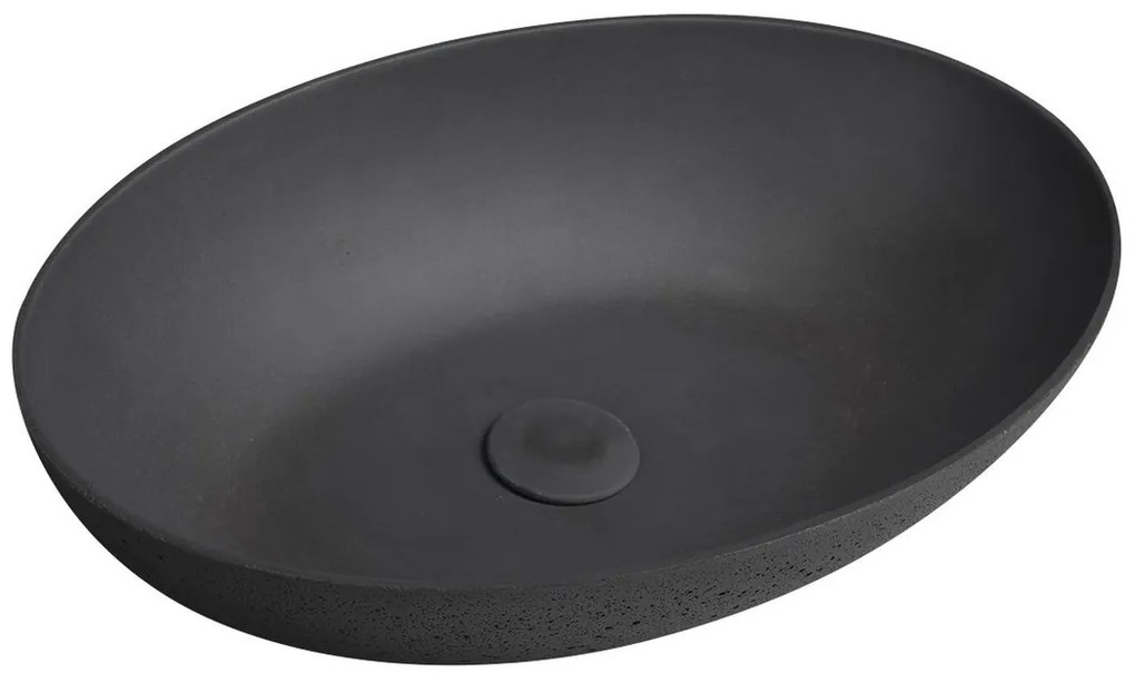 Sapho Sapho, FORMIGO betónové umývadlo na dosku, 60x40cm, antracit, FG216