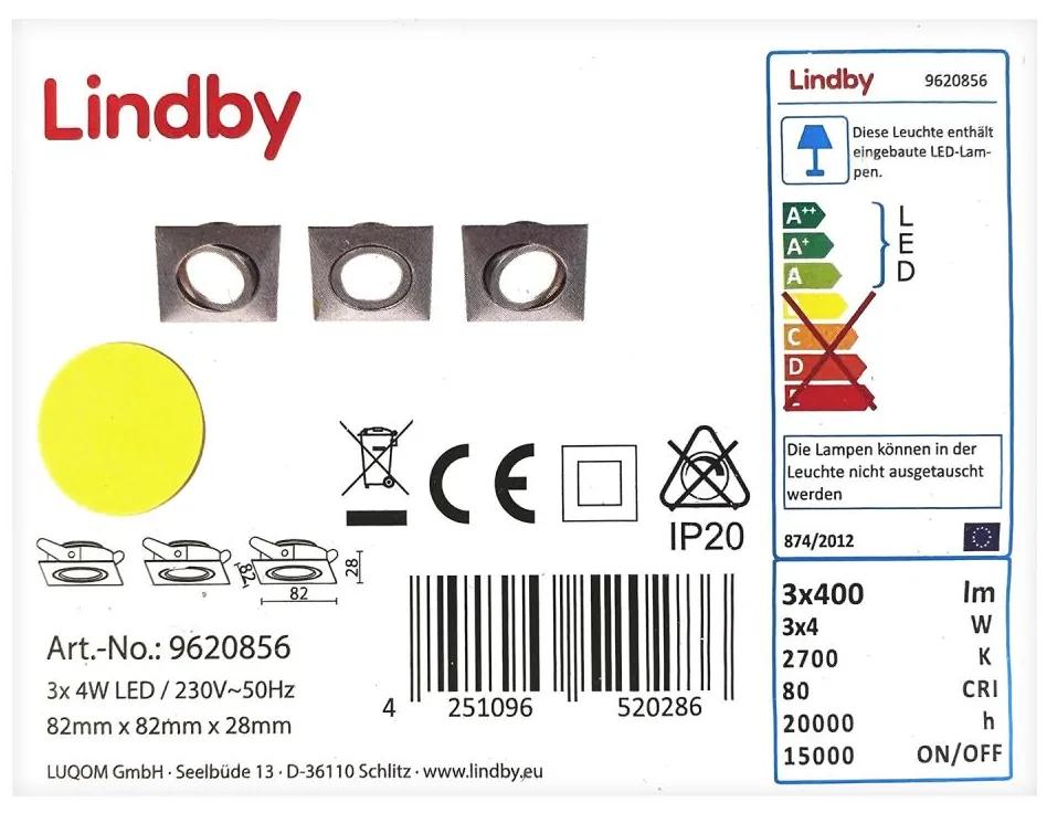 Lindby Lindby - SADA 3x LED Podhľadové svietidlo ANDREJ LED/4W/230V LW1475