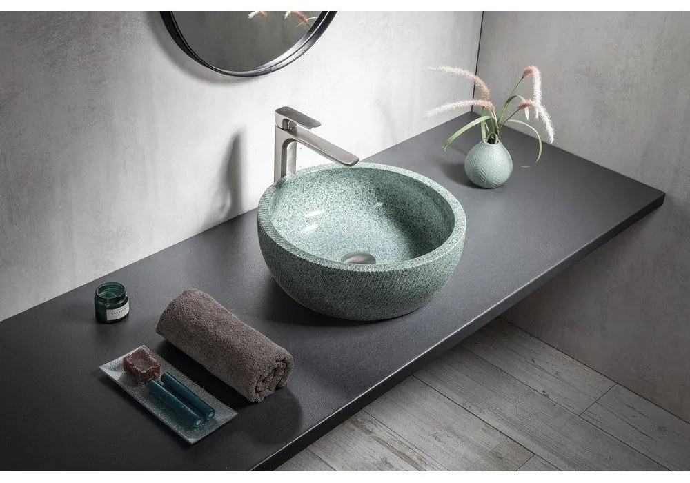 Zelené keramické okrúhle umývadlo ø 42 cm Priori – Sapho