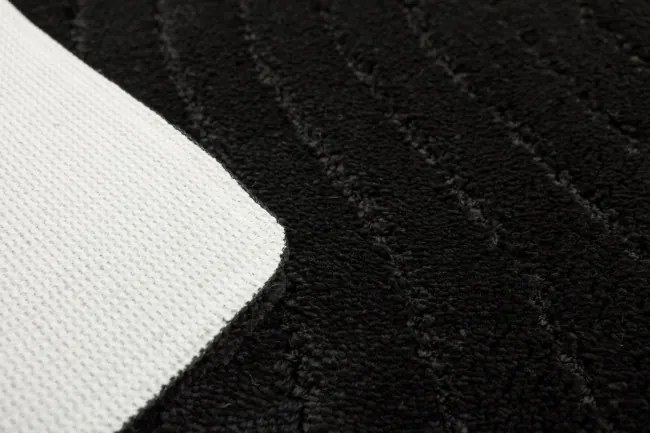 Kúpeľňový koberček Sara Black čierny, vlny