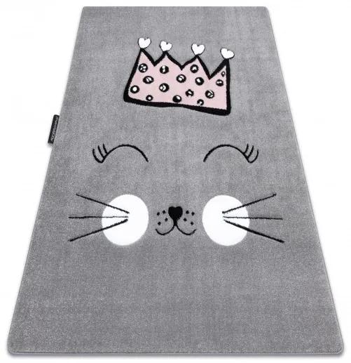 Dywany Łuszczów Detský kusový koberec Petit Cat crown grey - 200x290 cm