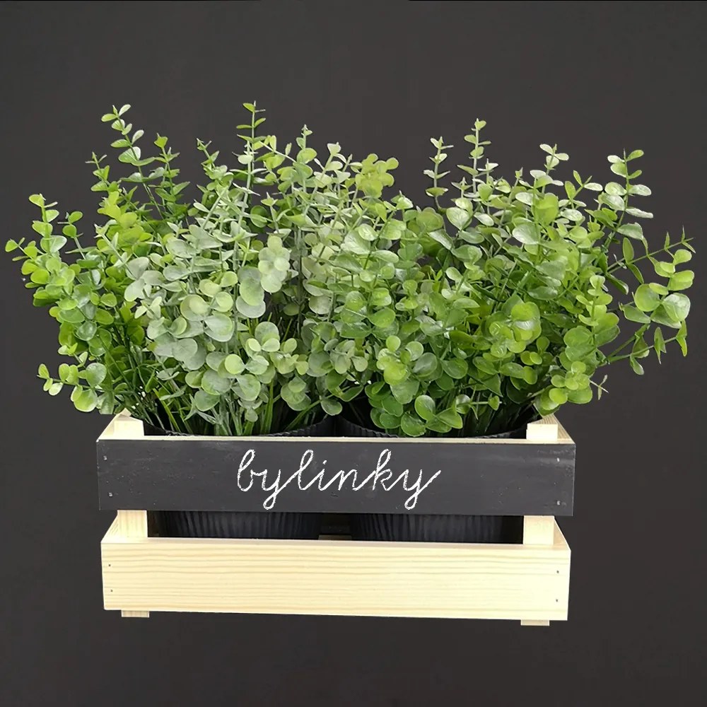 AMADEA Drevený obal na dva kvetináče s tabuľkou na písanie kriedou, 32x17x15cm, drevený kvetináč Český výrobek