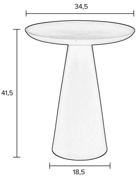 Béžový hliníkový odkladací stolík White Label Ringar, ø 34,5 cm