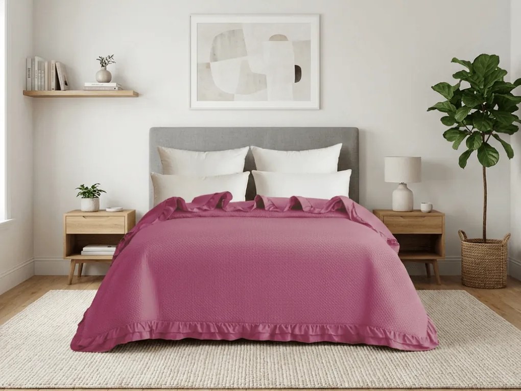 Prehoz na posteľ MONTEGO, tmavoružový Rozmer: 200 x 220 cm