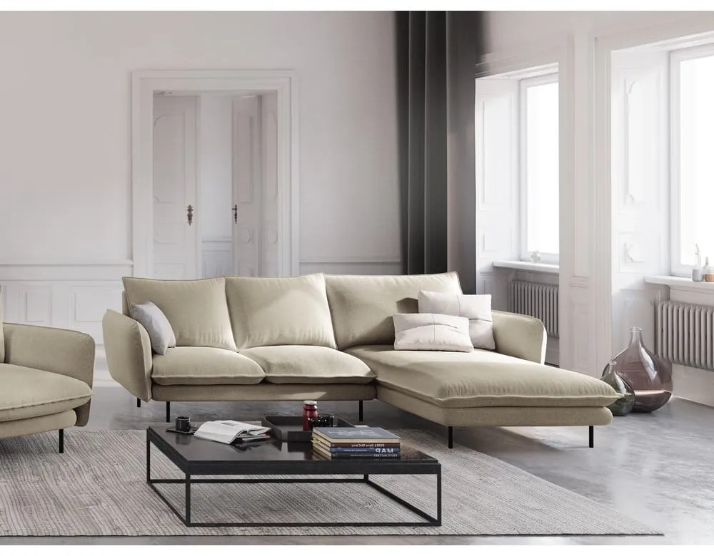 Béžová rohová pohovka Cosmopolitan Design Vienna, pravý roh